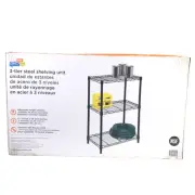 Honey Can Do 3 Tier Heavy Duty Adjustable Shelving Unit Black Brand New In Box