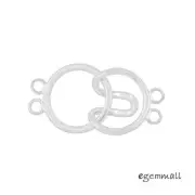 Sterling Silver 2-Strand Round Hook and Eye Clasp #99584