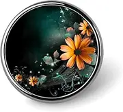 [FZMVSQH] Bright Flowers Printed Round Button Pin Badges Metal Pinback Buttons 1 Inch Pins for Hat Shirt Clothing Bags Decoration, Circular, Aluminum