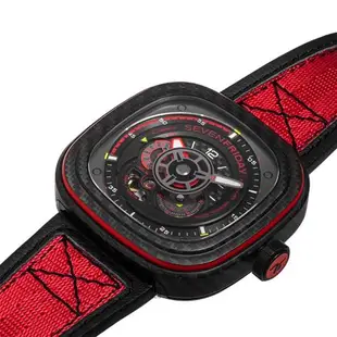 SEVENFRIDAY 限量紅色碳纖維 機械錶 P3C/04