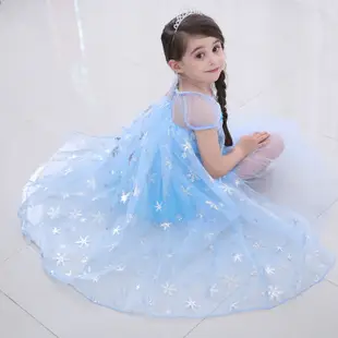 Frozen冰雪奇緣の冰雪皇后愛莎公主裙Elsa禮服蓬蓬紗洋裝女童裝
