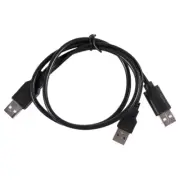 USB 2.0 Type A Male to Dual USB A Male Y Splitter Cable Cord Black Q8C3C3