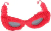 [Baluue] Cute Plush Fuzzy Cat Eye Sunglasses for Women Party Eyewear with UV Protection Lightweight and Comfortable for Festivals and Cosplay