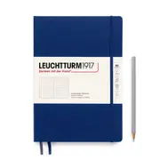 Composition Hardcover Dotted Notebook, 219 Numbered Page (Navy) - B5