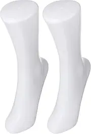 PATKAW Ankle Bracelet Sock Model Display 2pcs White Mannequin Foot Plastic Female Foot Model for Retail Socks Jewelry Foot Ring Ankle Chain Sandals Display Maniquine