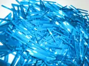 30mm Long Glass Bugle Beads Vintage 100 PC Lot Blue Satin