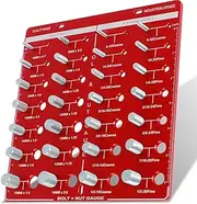 Nut and Bolt Thread Checker Set Aluminum Alloy 28 Thread Identifier Gauge Inch and Metric Size Precise Screw Size and Thread Gauge Measuring Tool for Nuts Bolts Screws