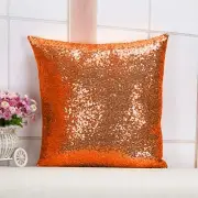 Throw Pillow 12X12-Orange Sequin Pillow Cover Sofa Pillow Sparkly Pillow