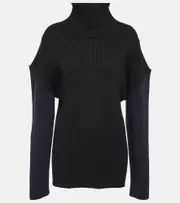 [The Row] The Row Dua cotton and cashmere turtleneck sweater AU 8 black