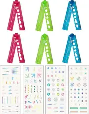 6Pcs Foldable Rulers Flexible Rulers with Stickers, Soft Plastic Ruler Clear ...