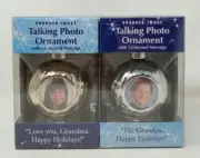 Sharper Image Christmas Talking Photo Ornament With 12 Second Message 2 Pack