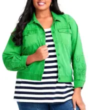 TS TAKING SHAPE plus size M / 20 Cotton Broderie Sleeve Jacket comfy NWT rrp$160