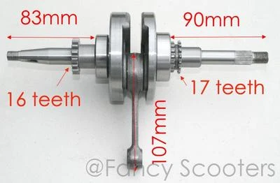 Ice Bear Maddog PST50-19&19N Trike,GY6-50 Scooter Crankshaft For 49-100cc