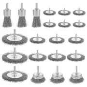 21 Pack Carbon Steel Wire Wheel Brush Cup Brush Wheel Brush Pen Brush Set wit...