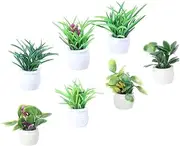 7 Pcs Xmas Micro Landscape Decor Artificial Bonsai Plant Micro Resin Landscape Ornament Centerpiece Table Decorations Mushroom Decor Mini Grass Pot Model Clay Flower Potted Plant