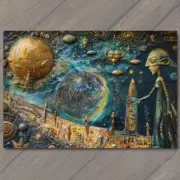 11x17" Alien God Civilization Religious Deity Ceremony Sacred Ritual Spaceship