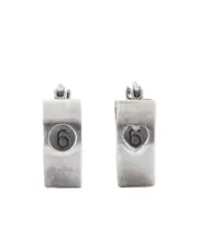 Numeric hoop earrings One size silver
