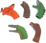 5pcs Dinosaur Head Puppet Puppets Finger Dinosaur Telling Tool Finger Puppet Preschool Finger Dolls Puppet Plastic