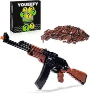 YOUEEFY Building Blocks Gun Set 630 PCS Mini Bricks,1:8 AK-47 Model Gun, DIY Assembling Guns Building Toys for Boys Kids Adults,Splicing Brick Gun Model Kit
