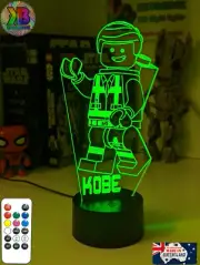 EMMETT LEGO MOVIE PERSONALISED 3D LED Night Light 7 Colour Change Room Lamp