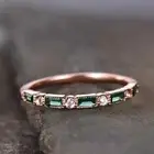 Baguette Cut Emerald Stacking eternity band Ring 14K Rose Gold Plated Silver