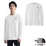 【THE NORTH FACE】男 吸濕透氣純棉長袖圓領T恤.休閒套頭衫.運動上衣(8AT8-FN4 白)