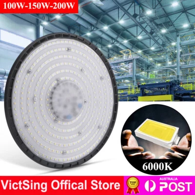 High Low Bay LED Lights 100W 200W UFO Industrial Workshop Warehouse Factory Lamp