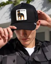 [Goorin Bros] Goorin Bros Men's The Baddest Boy Trucker Cap in Black One Size Black