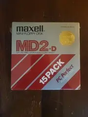 SEALED Maxell Mini Floppy Disks MD2-D 15 Pack ~ w/ Plastic Storage Case ~ NEW!