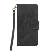 MCC Folio Case Samsung Galaxy A05S Leather Wallet Cover Butterfly A057 [Black]