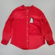 Emporio Armani Womens Jacket Red 40 Corduroy Snap Front Belted Cotton