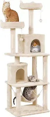 Cat Tower, 70.5In H Cat Tree for Indoor Cats, Multi Level Cat Climbing Tree W/Co