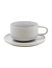 [Salt&Pepper] Relic Tea Cup and Saucer Set Mist 260ml in White