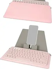 Geekria Compact Keyboard Case, Vegan Leather Travel Case, with Phone and Tablet Holder, Compatible with Logitech K380/Pebble Keys 2 K380s, Magic Keyboard (Pink)
