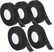 Hohopeti 5 Rolls Automotive Wiring Harness Tape LED Wire High Temp Wire Harness Tape Electric Gaffer Tape Cord Organizer Cars Duct Tape Heavy Duty Cable Wires Fort Polyester Cloth Black