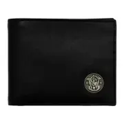 Smith & Wesson Mens Genuine Leather Bifold Wallet - Black