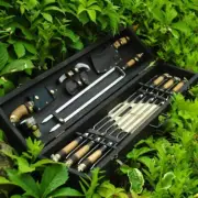 Set of skewers "Gradient" in a wooden case | Set of forged barbecue skewers