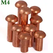 M4 Round Domed Head Solid Copper Rivets Button Head Rivets Old School Fastener