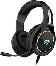 Havit RGB Gaming Headset with 3.5mm Headset Mic Splitter Xbox, Black