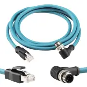 M12 Ethernet 8 Pin A Coded RJ45 CAT6 Cable for Basler Cognex Industrial Camer...