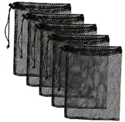 8PCS Mesh Bags Drawstring Bag Set - Nylon Mesh Drawstring Bags with Cord Lock