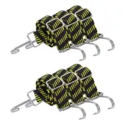 6Pcs 39 Inch Adjustable Bungee Cords Straps with Hooks, Black Yellow