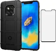 Asuwish Phone Case for Huawei Mate 20 Pro with Tempered Glass Screen Protector Cover and Slim Thin Hard Mobile Film Rugged Cell Accessories Protective Hawaii Mate20Pro Mate20 20Pro Women Men Black