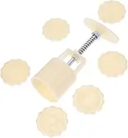 BEBEMOKO Mid-Autumn Celebration: 6pc Hand-Press Moon Cake Mold Set Elegant Decorative Cookie Stamp