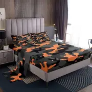 Army Camouflage Sheet Set Teens Camo Bed Sheets Set for Kids Queen Multi 12