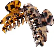 HONITANO 2Pcs Leopard Hair Clips for Women Large Jaw Claw Clamps Stylish Durable Hair Accessories for Thick Hair Deep Light Leopard Patterns