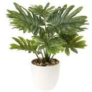 Fake Plants 18'' Tall Artificial Monstera Plant for Home Decor Indoor Potted