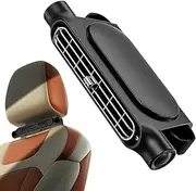 Headrest Fan Backseat, Adjustable Carseat Cooling Fan with 3 Speeds, 3000mAh Rechargeable Battery, Angle-Adjustable Airflow Device for Car Truck Van RV Camping Long Road Travel
