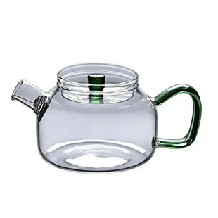 加厚玻璃彩把小茶壺帶過濾耐熱 泡茶壺玻璃茶具側把煮茶壺