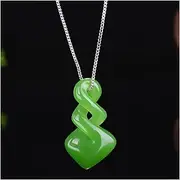 [KanDuo] Personality Jade Pendant Necklace Lucky Amulet, Hetian Jade Green Colour Pendant Fashion Accessories Hand-Carved man and woman Luck Amulet Gifts(Color:1)